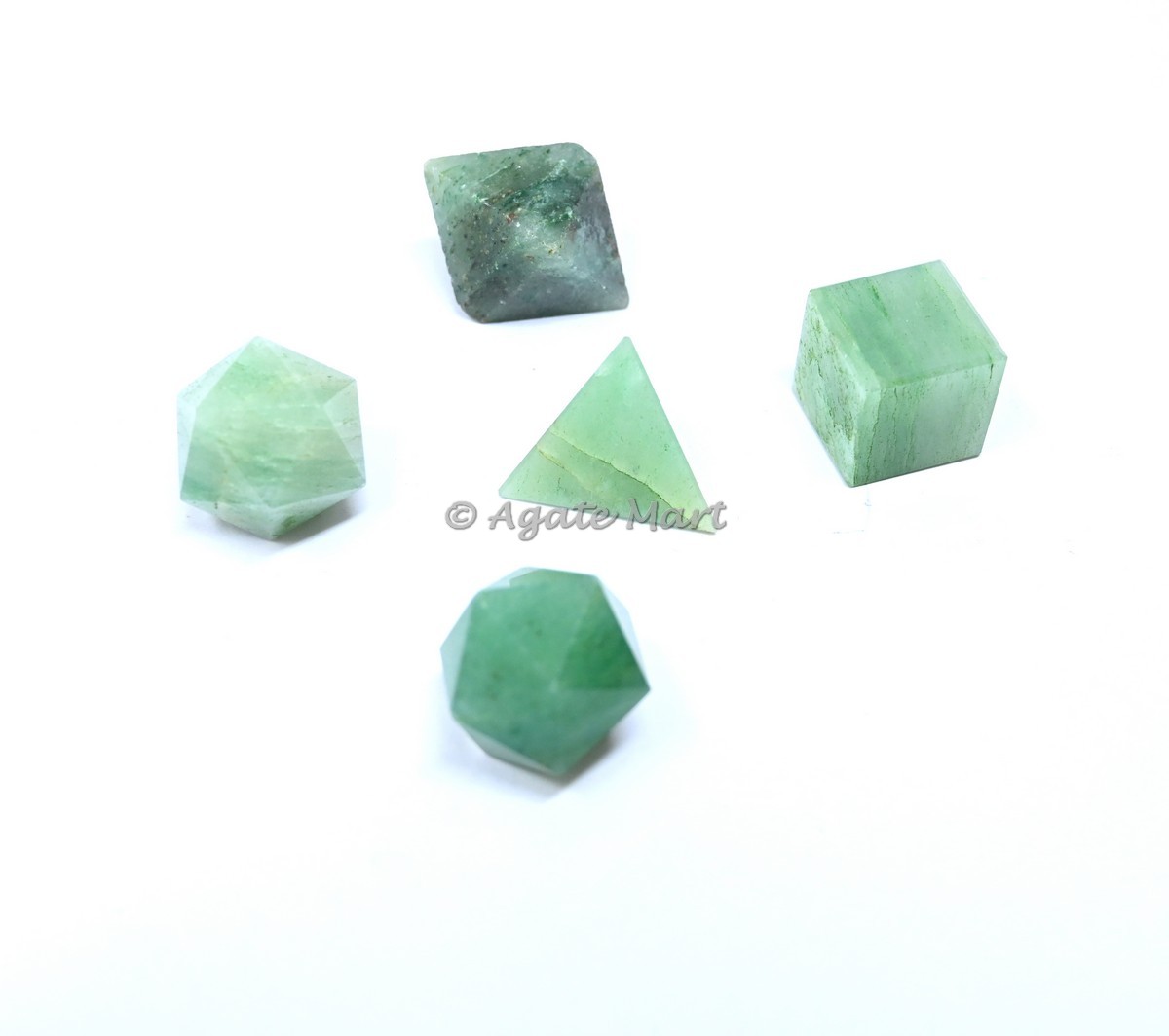 Green Aventurine Sacred 5 pcs Geometry Set