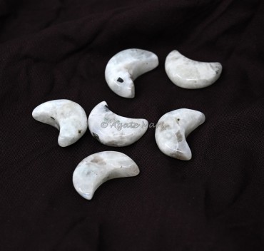 Rainbow Moonstone Crescent Moon