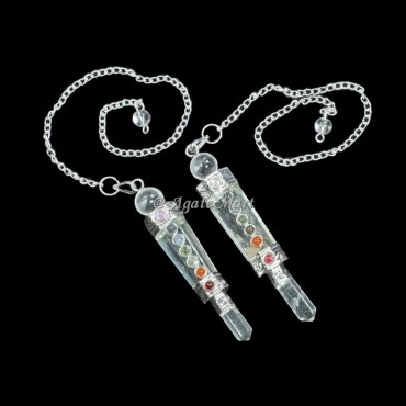 Crystal Quartz Seven Chakra 3pcs Pendulums