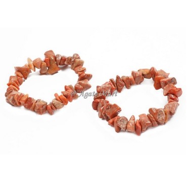 Red Jasper Chips Stones Bracelet