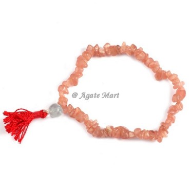 Peach Aventurine Chips Chips Stones Bracelet