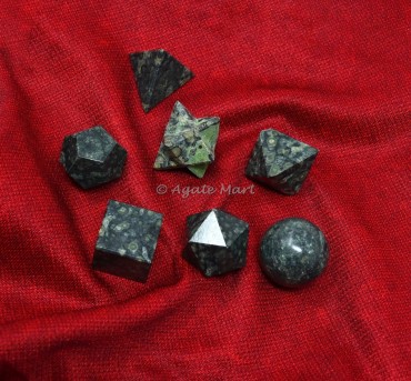 Kambaba Jasper Sacred 7 pcs Geometry  Set