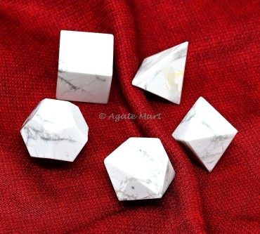 Howlite Sacred 5 pcs Geometry  Set