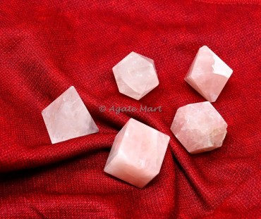 Rose Quartz Sacred 5 pcs Geometry  Set