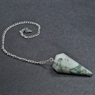 Tree Agate 12 Faceted Pendulum