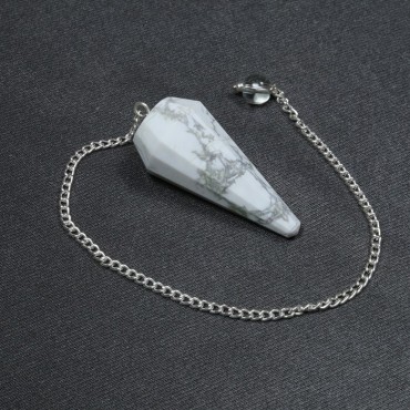 Howlite 12 Faceted Pendulum