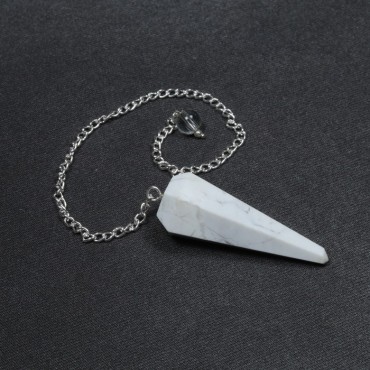 Howlite 6 Faceted Pendulum