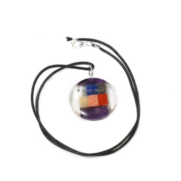 Bonded Seven Chakra Round Pendant
