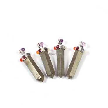 Fashionable Pyrite with 7 Chakra Stones Pendants
