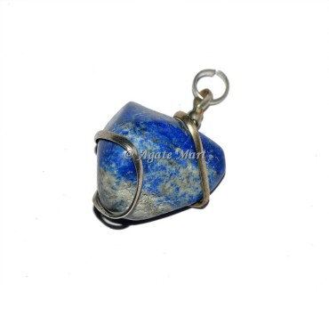 Lapis Lazuli Tumble Wire Wrap Pendant