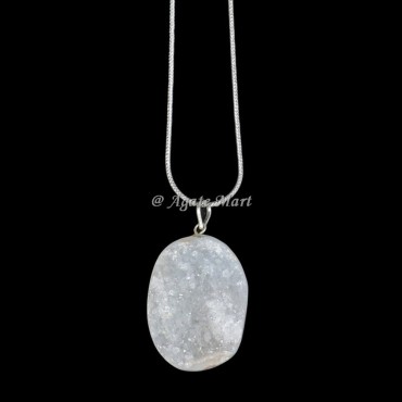 Oval Druzy Crystals Pendant