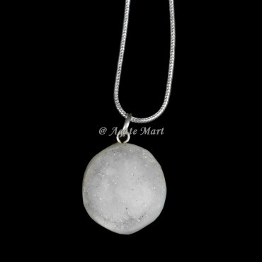 Druzy Polished Edge Crystals Pendant