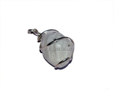 Rainbow Moonstone Wire Wraped Pendant