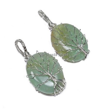 Tree Of Life Green Aventurine Pendant