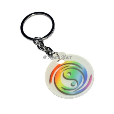 Ying Yang Acrylic Healing Keyring