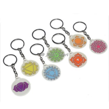 7 Chakra Acrylic Healing Keyring set