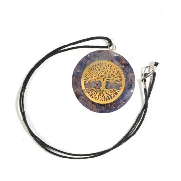 Amethyst Engraved Tree Of Life Orgonite Crystals Pendants