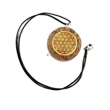 Tiger Eye Orgonite Flower Of Life Pendants