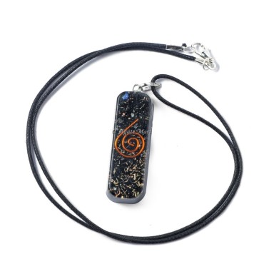 Black Tourmaline Pipe Pencil EMF Protection Orgone Pendant