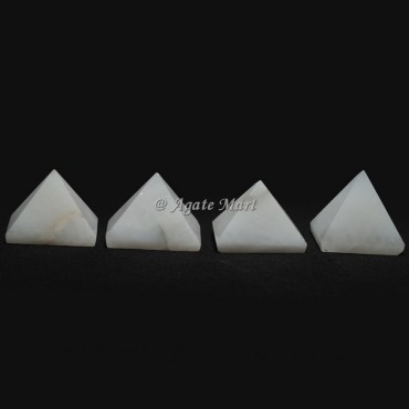 White Agate Crystals Pyramid