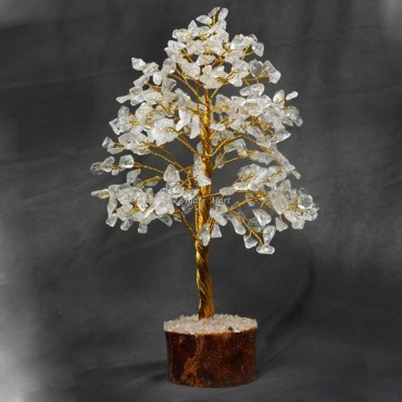 Crystal Quartz 300 Chips Golden Wire Tree