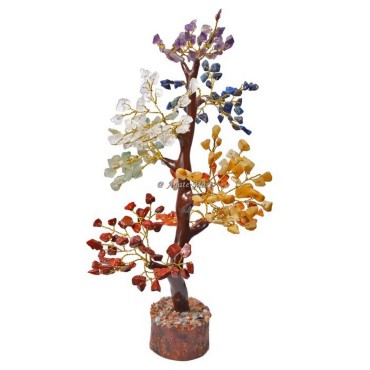 Chakra Stone Mseal 300 Chips Golden Wire Tree