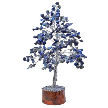 Lapis Lazuli 300 Chips Silver Wire Tree
