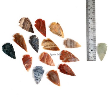 Hand Knapped Agate Arrowheads 1.50 Inch
