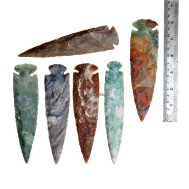 Hand Knapped Agate Arrowheads 6 Inch