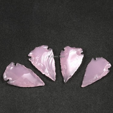 Rose Quartz Glass Arrowheads