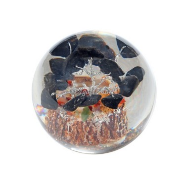 Black Tourmaline Stone in Orgonite Crystals Sphere