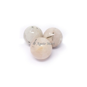 Black Rutile Quartz Crystals Sphere