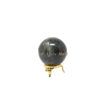Labradorite Crystals Sphere With Brass Stand