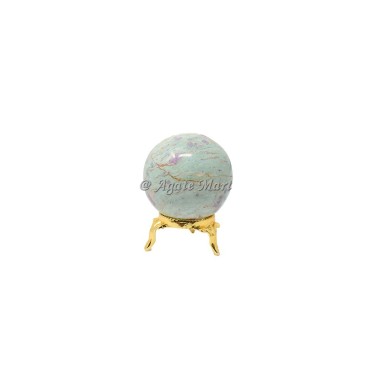 Ruby Zoizite Crystals Sphere With Brass Stand