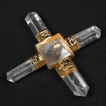 Crystal with Gold Plated Crystals Energy Generator