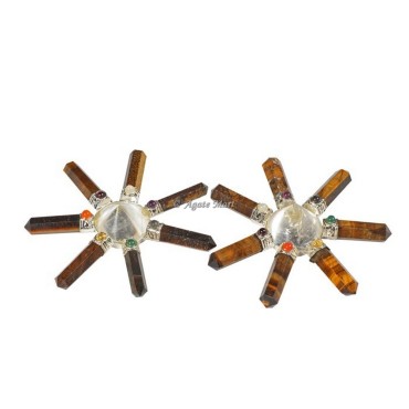 Tiger Eye Seven Pencils Crystals Energy Generator