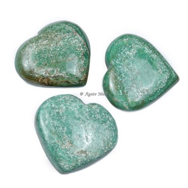 Green Jade Puffy Heart