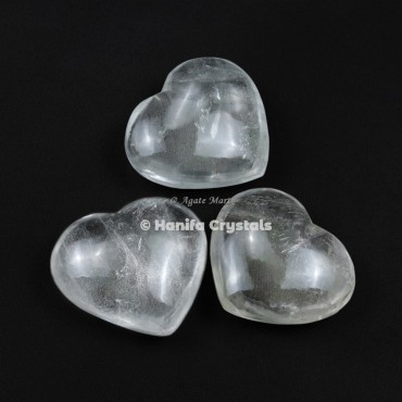 Crystal Quartz Puffy Hearts
