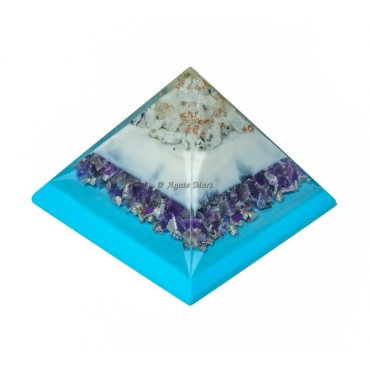 Amethyst Orgone Pyramid With White Rainbow