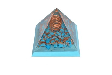 Turquoise EMF Protection Orgonite Pyramid Crystal Pyramids