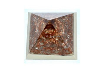 Crystals Quartz With Copper EMF Protection Orgonite Pyramid