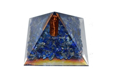 Lapis Lazuli With Crystals Point EMF Protection Orgonite Pyramid