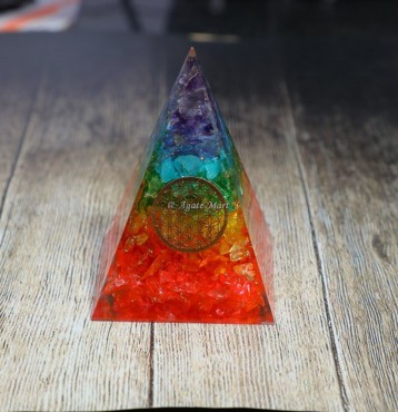 7 Chakra Layer Nubian EMF Protection Orgonite Pyramid