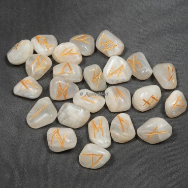 Indian Moonstone Rune Set