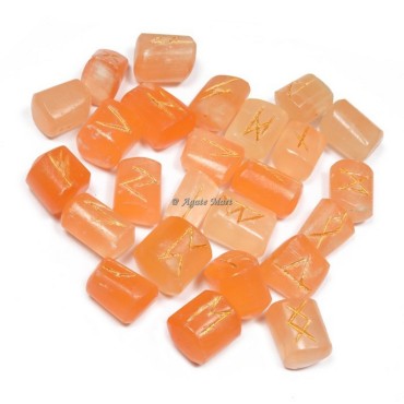 Orange Selenite Rune Set