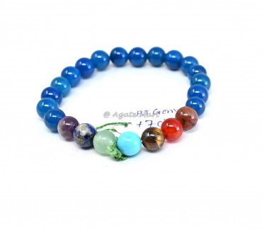 Blue Agate 7 Chakra Bracelet