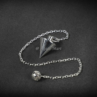 Small Cone Shape Silver Brass Devination Pendulum