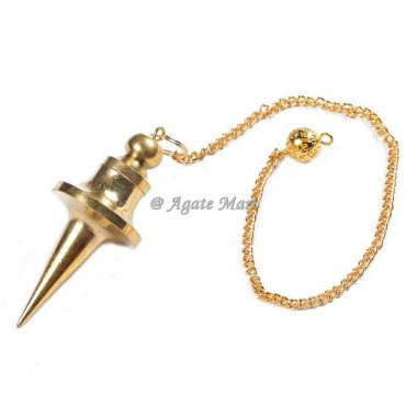 Golden Brass Pointed Cone Metal Pendulum