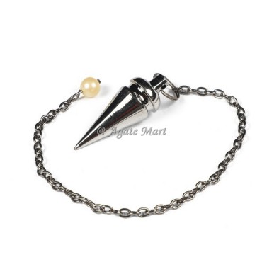 Healing Silver Metal Brass Pendulum