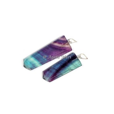 Flat Multi Flourite Pencil Pendant